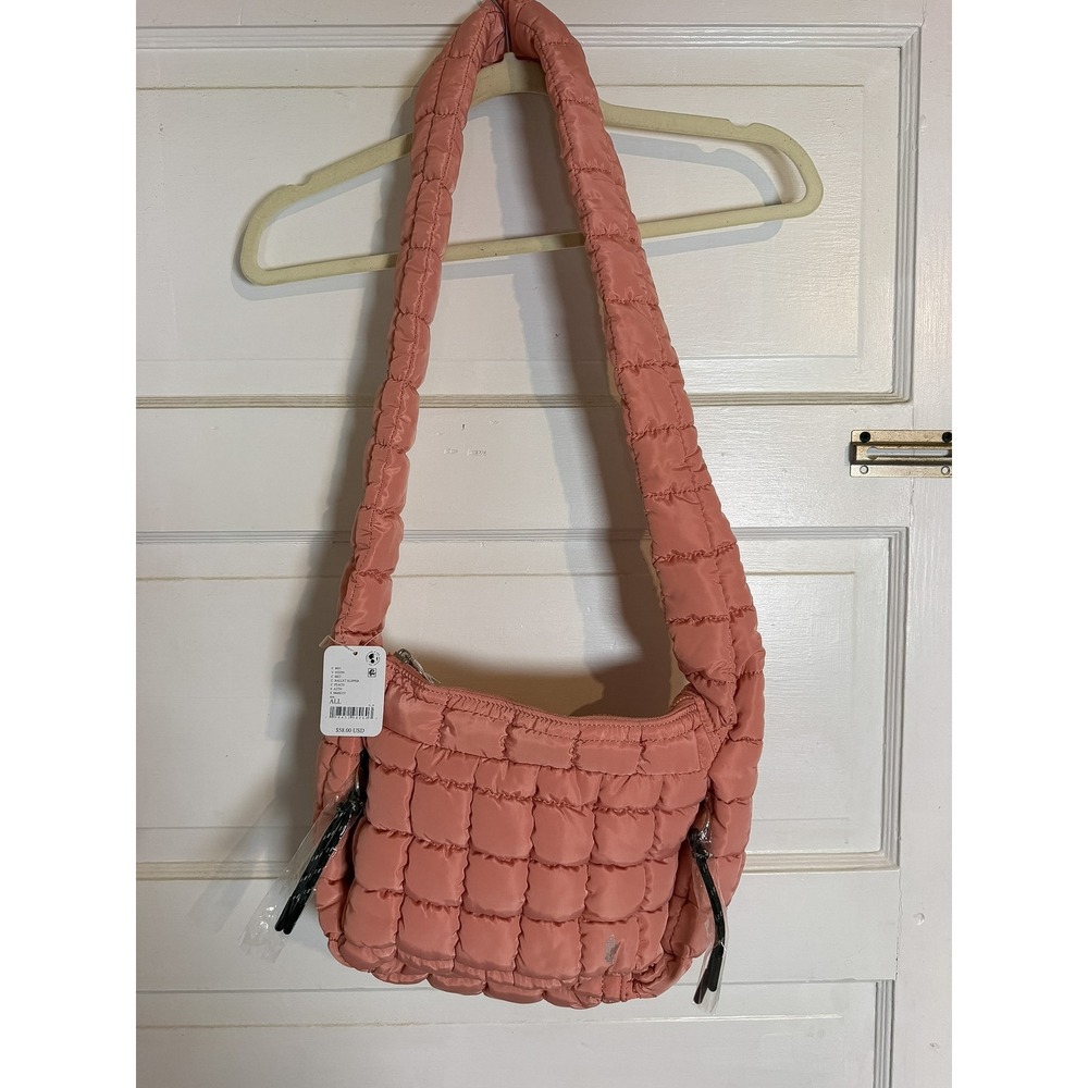 Free People Movement Quilted Puffer Bag Ballet Slipper Peach Crossbody OB1541818